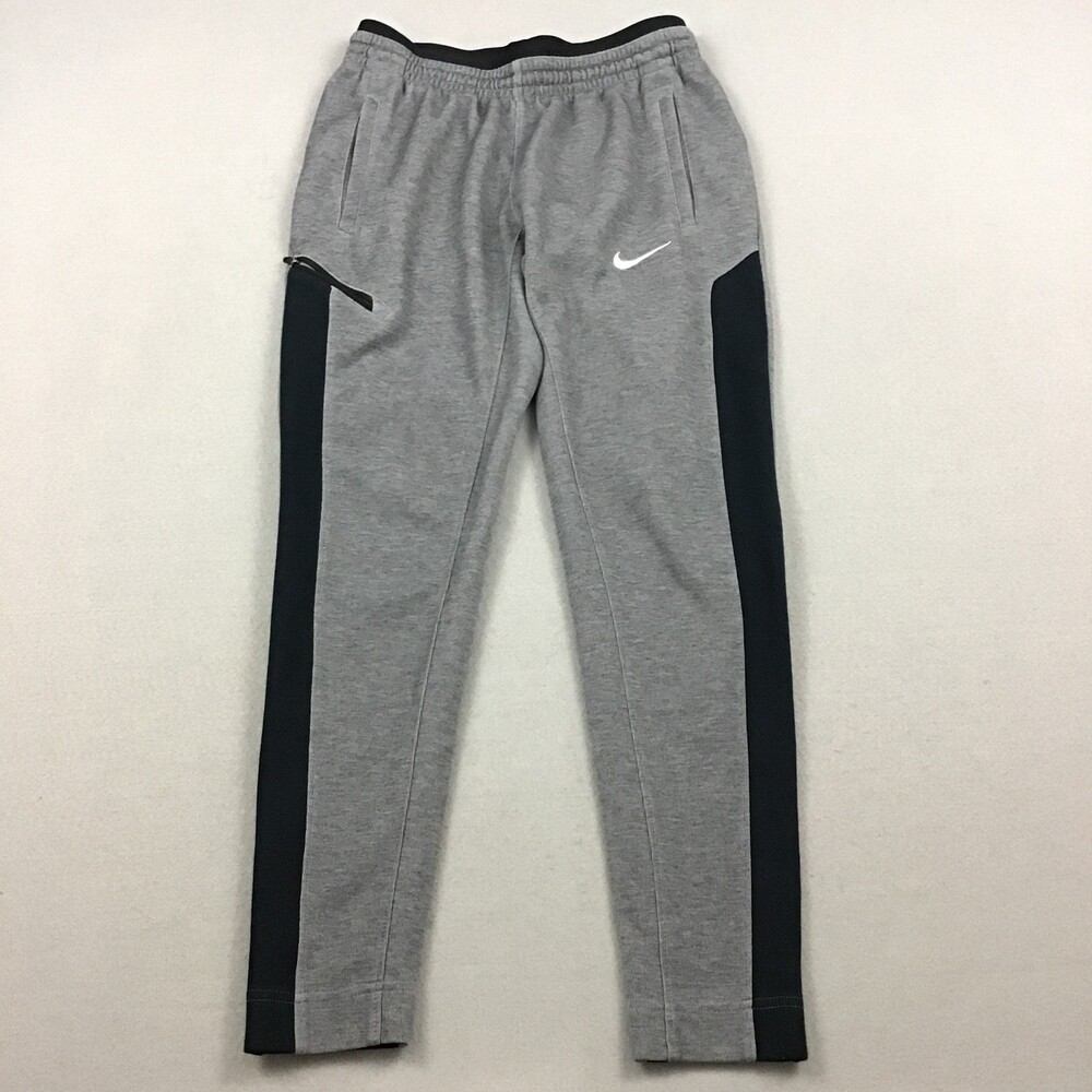 Nike Pants Men Small Gray Black Tapered Straight Leg Dri Fit Basketball S *